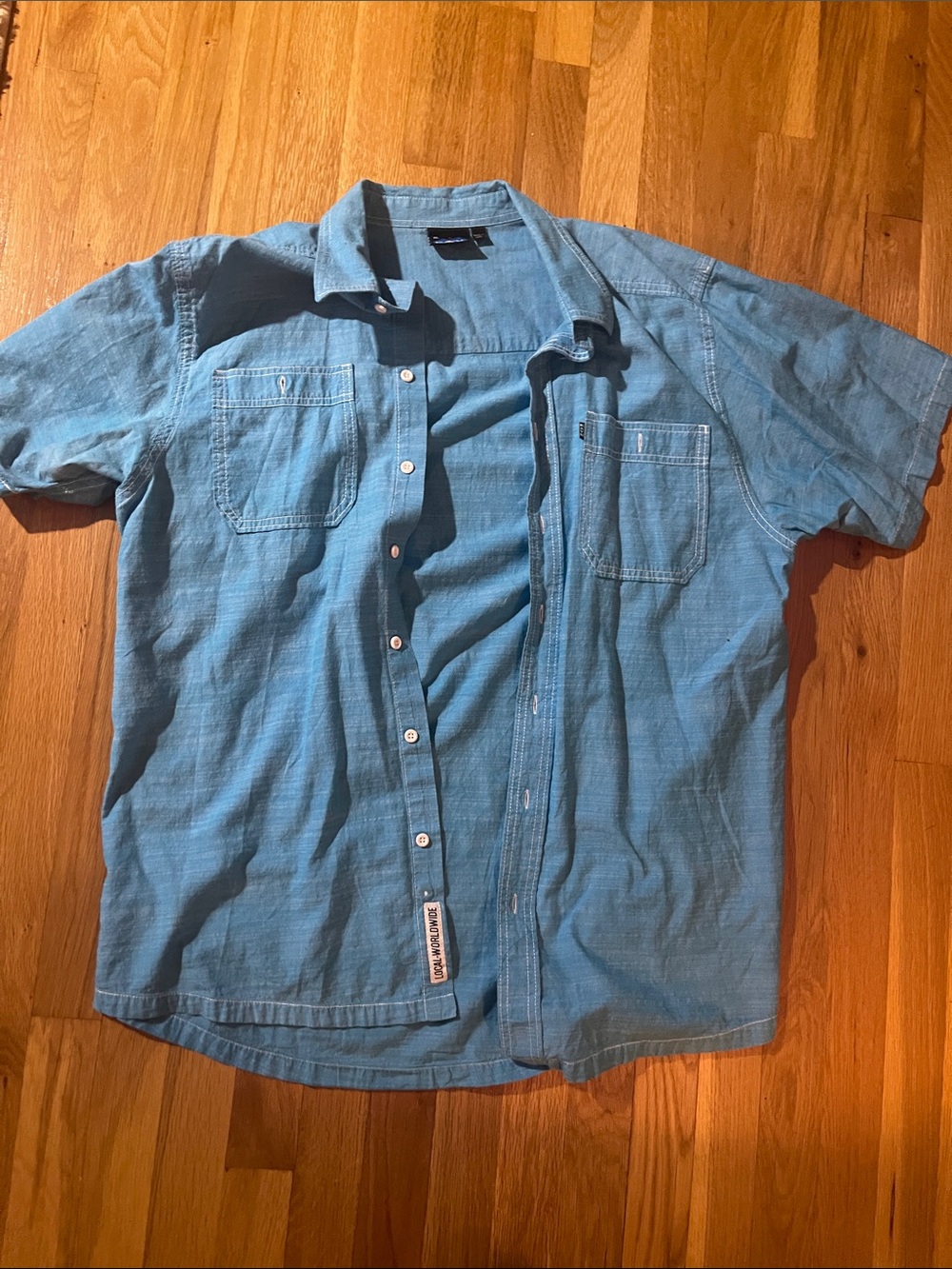 Kavu Men's Teal Short-Sleeve Button-Down Shirt